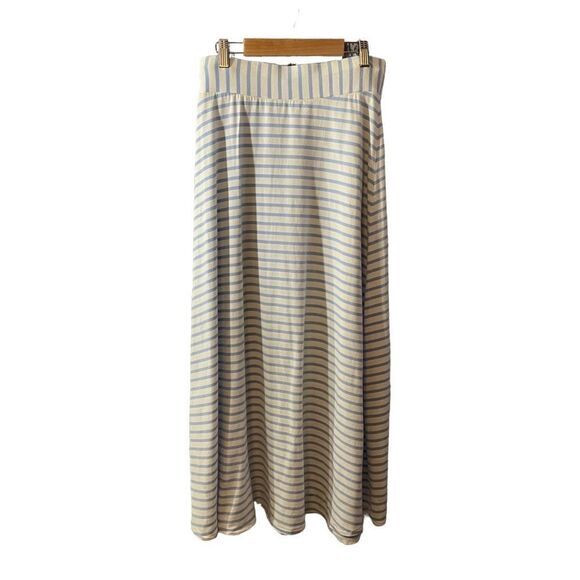 J. Crew Cotton Blend Blue White Striped Midi Skirt Size XS - Picture 6 of 7